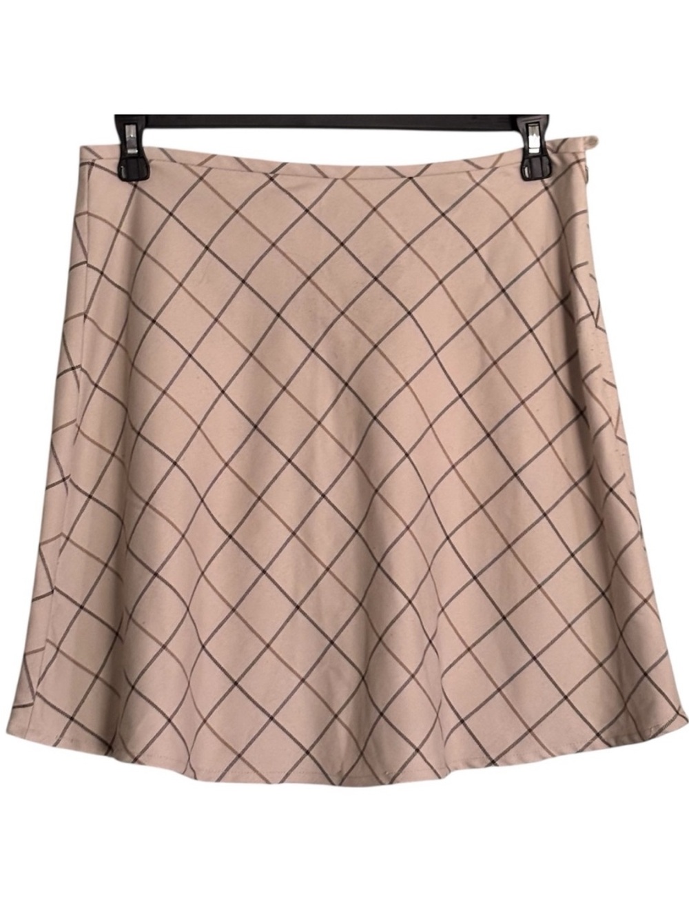 Vintage Y2K Gap Tan Geometric Checkered Plaid Skirt Size 12